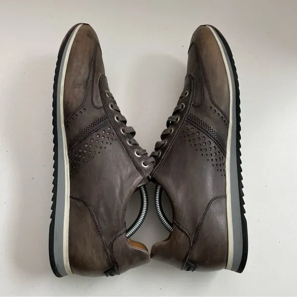 Magnanni Shoes Sneakers Cristian Marlow Leather Dress Perforated Comfort Grey
