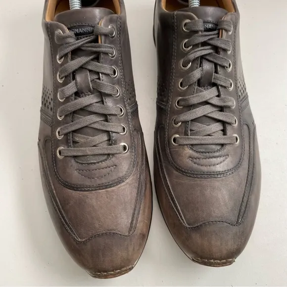 Magnanni Shoes Sneakers Cristian Marlow Leather Dress Perforated Comfort Grey