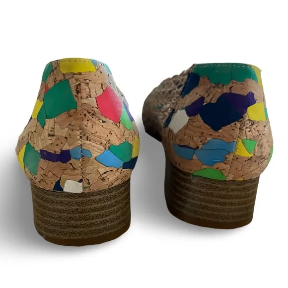 Margaret Jerrold Woven Cork Artsy Painted Shoes Made in Spain Size 8
