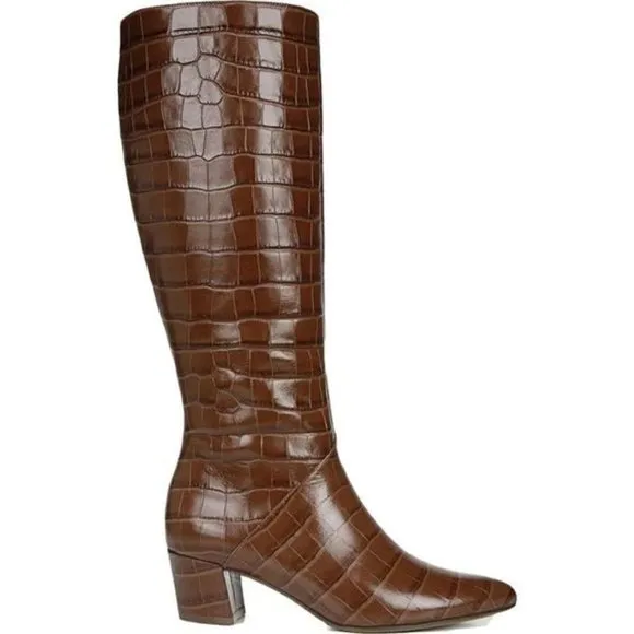 MELANIE LEATHER ZIPPER KNEE-HIGH BOOTS
