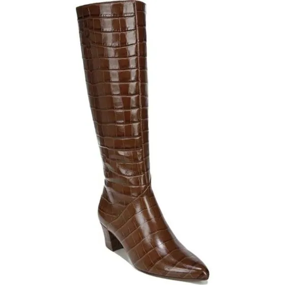 MELANIE LEATHER ZIPPER KNEE-HIGH BOOTS
