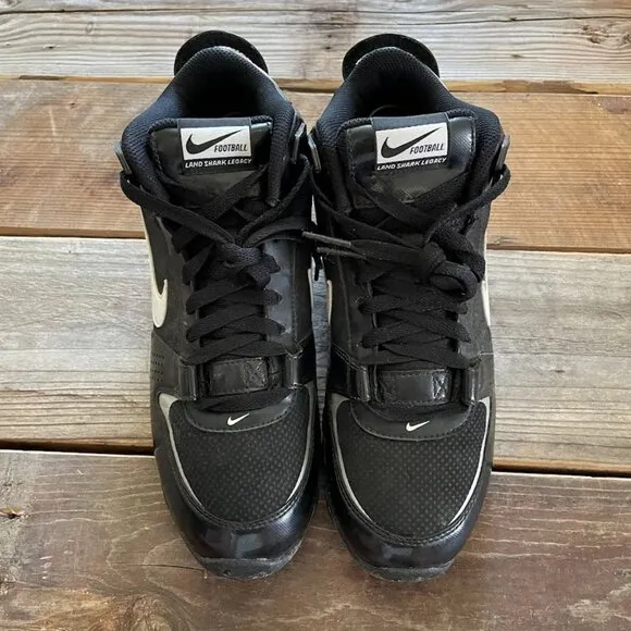 Men Nike Land Shark Legacy Black White Football Cleats Shoes