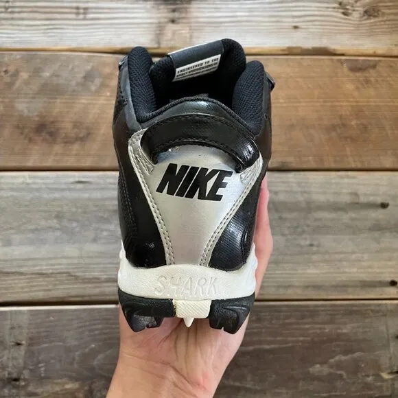Men Nike Land Shark Legacy Black White Football Cleats Shoes