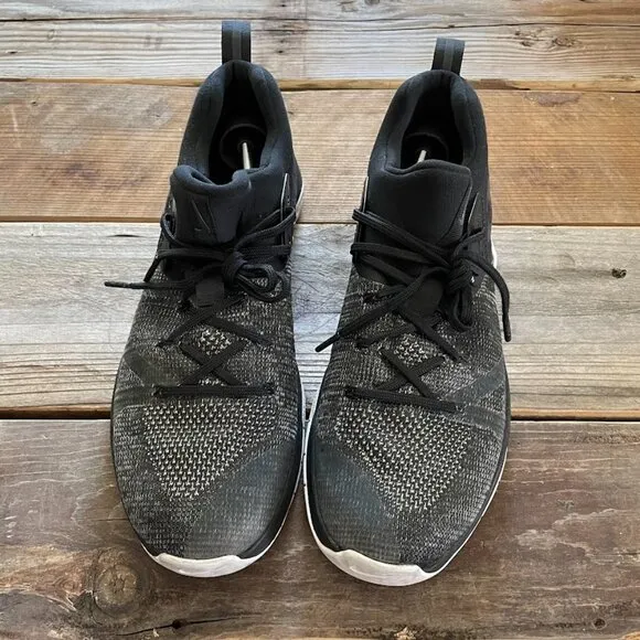 Men Nike Metcon Flyknit 3 Black Matte Silver Gym Trainer Training Shoes Sneakers