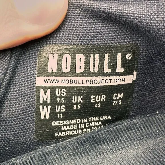 Mens 9.5 / Womens 11 NOBULL Canvas Trainer Shoes Dull Blue Training CrossFit