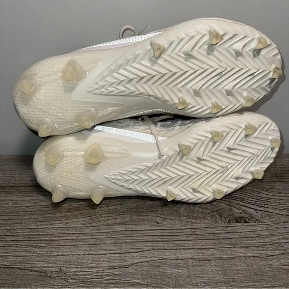 Men’s Adidas Adizero Football Cleats White Almond Toe Lace Up GX5413 Size 12