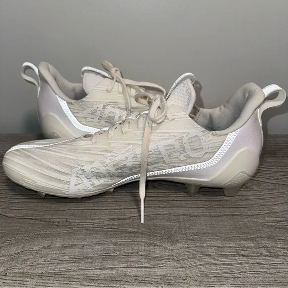 Men’s Adidas Adizero Football Cleats White Almond Toe Lace Up GX5413 Size 12