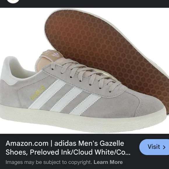 Men’s Adidas Dove Gray Gazelle Sneakers Size 8.5