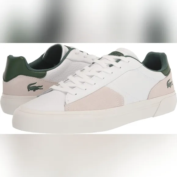 Mens Lacoste Leather Sneakers L006 SMA Size 13 Athletic Shoes NEW Green White