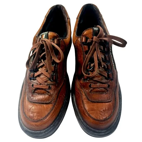 Men's Mephisto Match Leather Oxford Cognac Brown 9N 9 Air Jet Waking Shoes