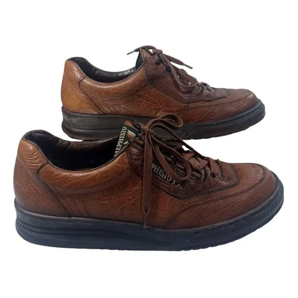Men's Mephisto Match Leather Oxford Cognac Brown 9N 9 Air Jet Waking Shoes