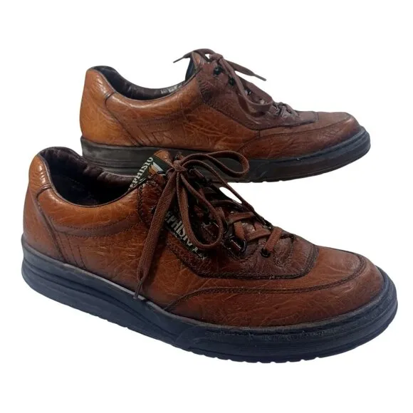 Men's Mephisto Match Leather Oxford Cognac Brown 9N 9 Air Jet Waking Shoes