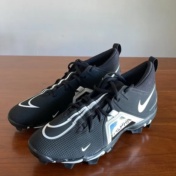 Men's Nike Alpha Menace 3 Shark Football Cleats Black CV0582 001 Size 11.5