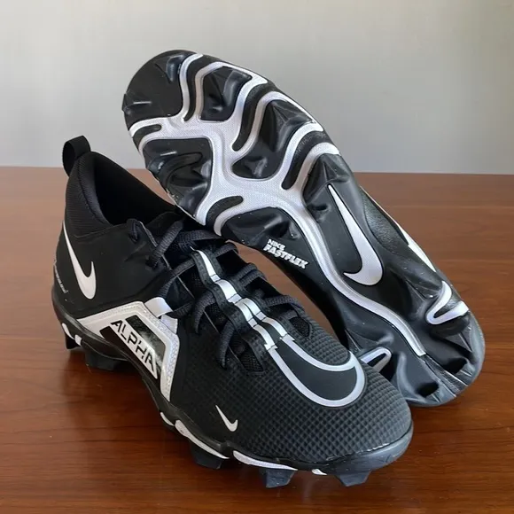 Men's Nike Alpha Menace 3 Shark Football Cleats Black CV0582 001 Size 11.5