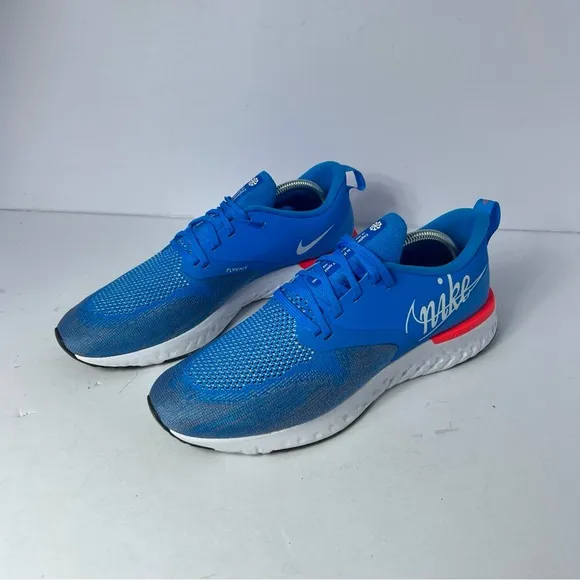 Mens Nike Odyssey React 2 Flyknit Running Shoes Blue/White Sz 10 BV5730-400 New