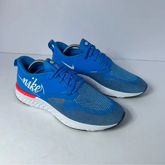 Mens Nike Odyssey React 2 Flyknit Running Shoes Blue/White Sz 10 BV5730-400 New