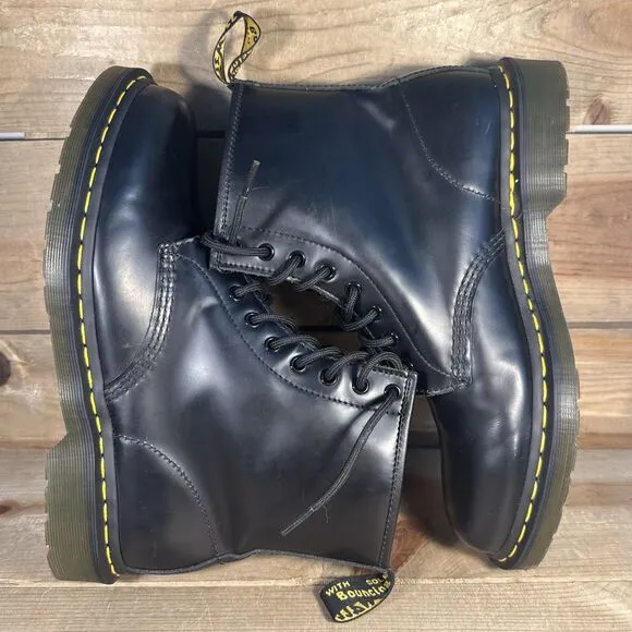 Mens Size 10 - Dr. Martens 11822 8 Eye Black Combat High Top Lace Up Boots Shoes