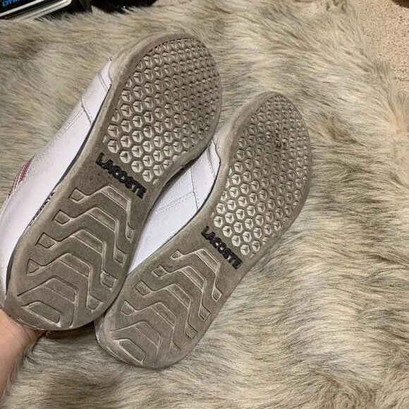 Mens size 8 white lacoste tennis shoes
