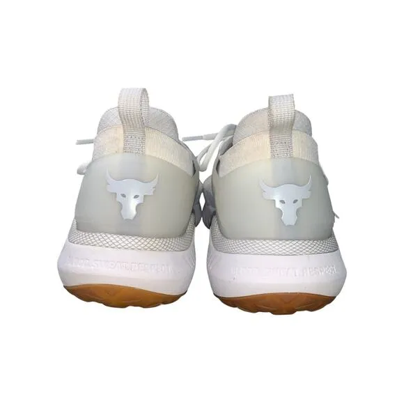Men's Under Armour Project Rock 5 White Gum Training Shoes Size 14