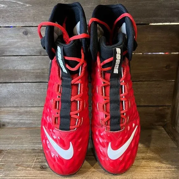 Mens Nike Force Savage Varsity 2 Red Athletic‎ Football Cleats Shoes Size 11.5 D