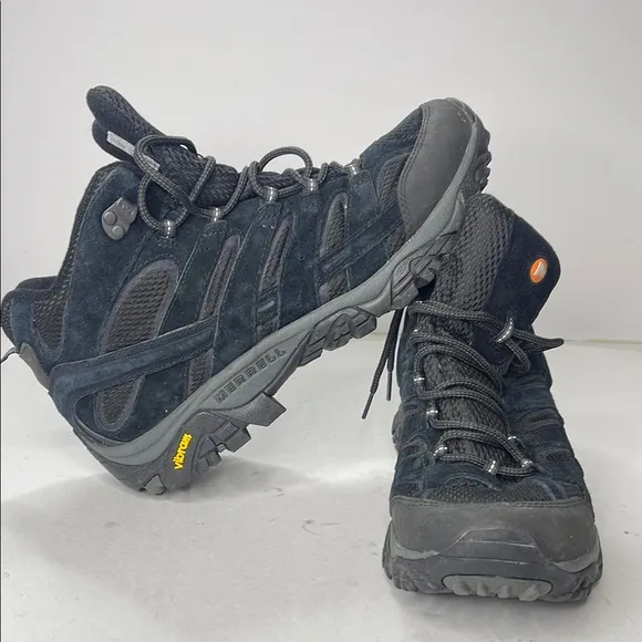 Merrell Black and Gray Athletic Shoes with High-Top Design and Vibram Sole