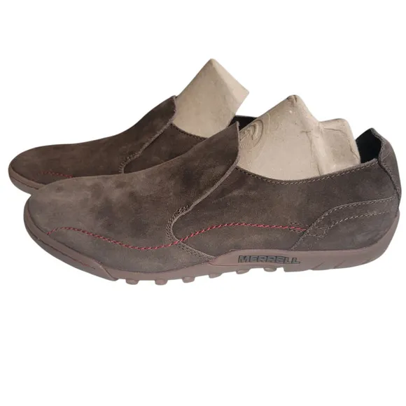 Merrell Men’s 9 Brown Suede Slip-On Shoes Comfort MOVE Sole Casual Loafer J61509