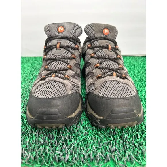 Merrell Mens Moab 2 Waterproof Hiking Shoes 10 Gray Black Mesh Suede Vibram Sole