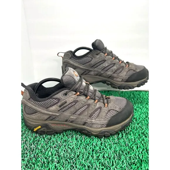Merrell Mens Moab 2 Waterproof Hiking Shoes 10 Gray Black Mesh Suede Vibram Sole