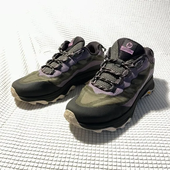 Merrell Women 10 Moab Speed Black Vibram Sole Trail Running Hiking Shoes J125408