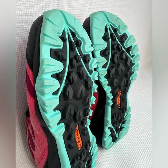 Merrell Women’s Capra Bolt Low WP Hiking Shoes Pink Blue Size 7