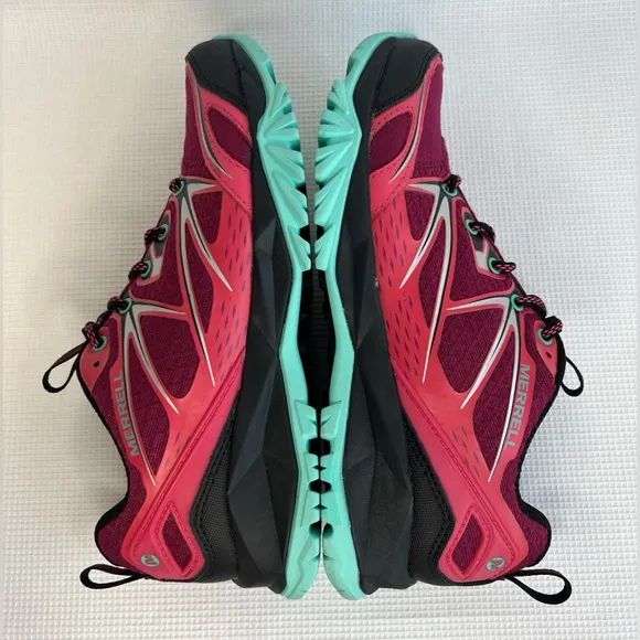 Merrell Women’s Capra Bolt Low WP Hiking Shoes Pink Blue Size 7