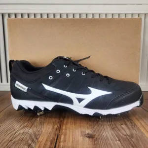 Mizuno 9-Spike Ambition 2 Mens Sz 11 Black White Athletic Metal Baseball Cleats
