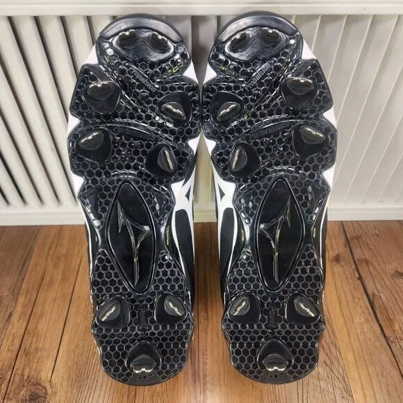 Mizuno 9-Spike Ambition 2 Mens Sz 11 Black White Athletic Metal Baseball Cleats