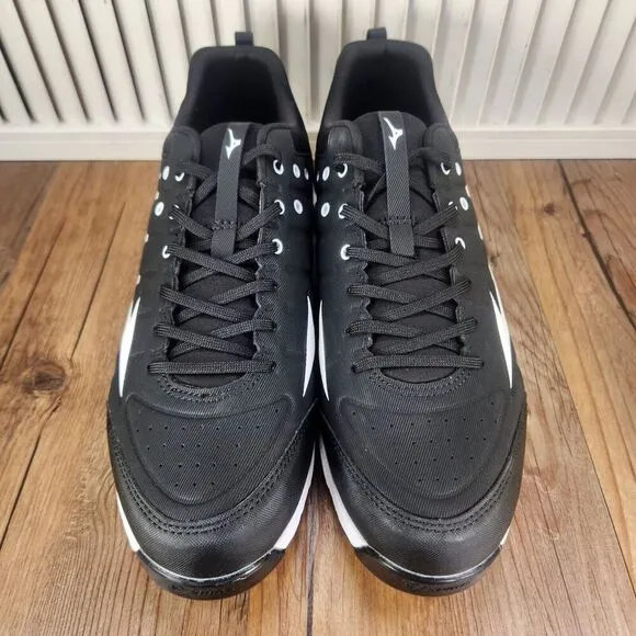 Mizuno 9-Spike Ambition 2 Mens Sz 11 Black White Athletic Metal Baseball Cleats