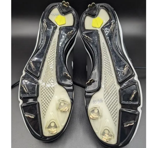 Mizuno Baseball Cleats Mens 9 Black White Dominant IC Mid Metal Athletic Shoes