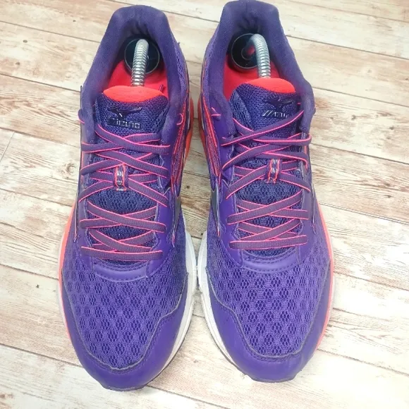 Mizuno Wave Inspire 12 Running Sneakers Tennis Shoes Purple Neon Pink Size 11
