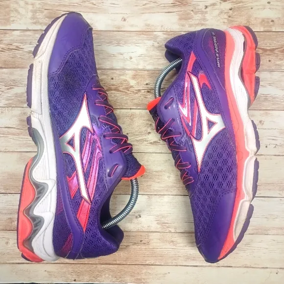 Mizuno Wave Inspire 12 Running Sneakers Tennis Shoes Purple Neon Pink Size 11
