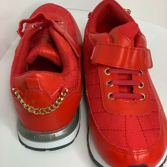 Monchino Red sneakers tennis shoes Size 5 - New -