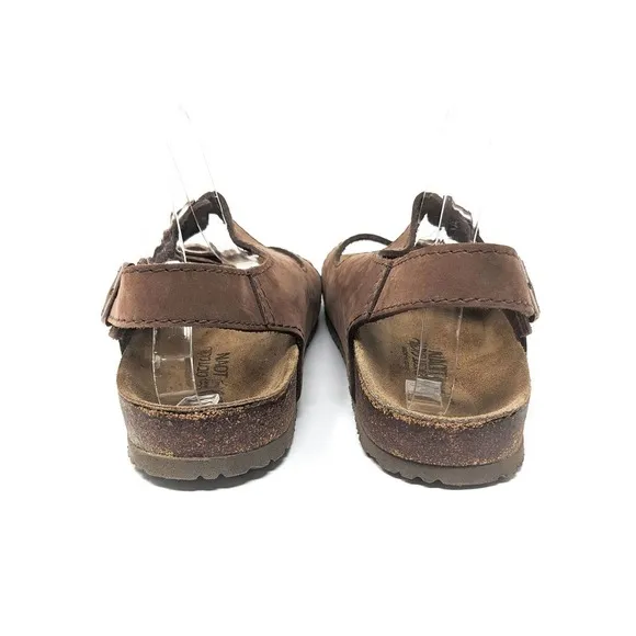 Naot Shoes Mens 14 Sandals Brown Leather Strap Slingback Open Toe Comfort