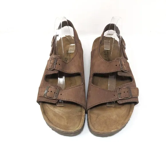 Naot Shoes Mens 14 Sandals Brown Leather Strap Slingback Open Toe Comfort