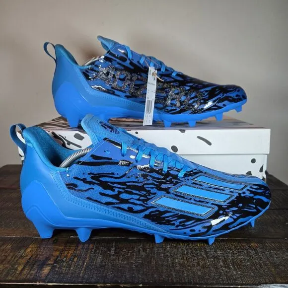 NEW Adidas Adizero 12.0 Poison Mens Size 14 Football Cleats Blue Black IG7209