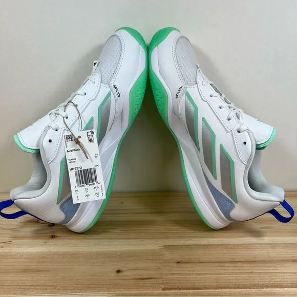 NEW Adidas Avaflash Low Tennis Shoes womens 9 cloud white silver pulse mint