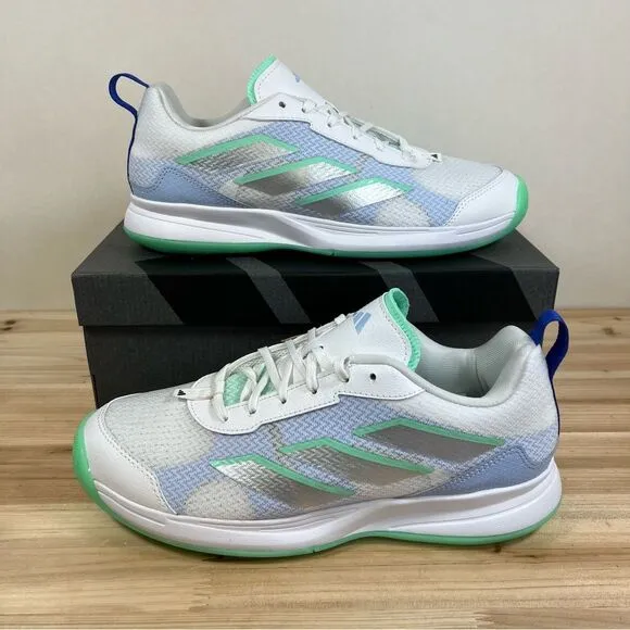 NEW Adidas Avaflash Low Tennis Shoes womens 9 cloud white silver pulse mint