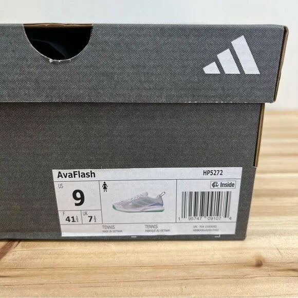 NEW Adidas Avaflash Low Tennis Shoes womens 9 cloud white silver pulse mint