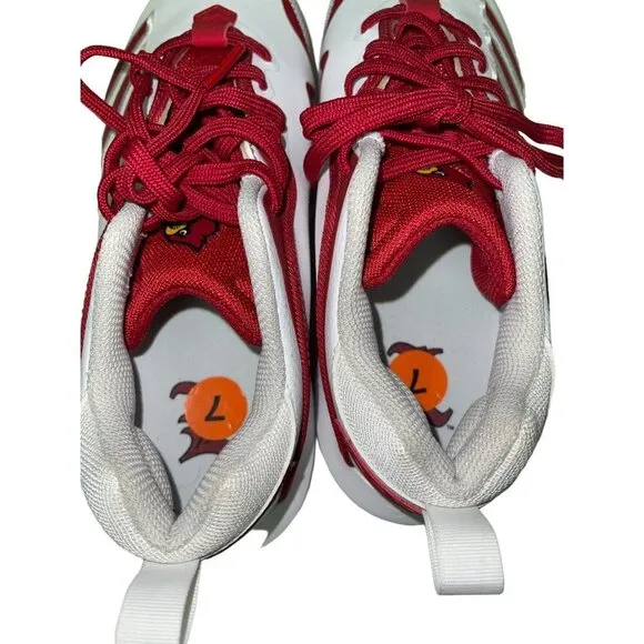 NEW! Adidas ICON Bounce Louisville Cardinals White Red Cleats Shoes Size 7