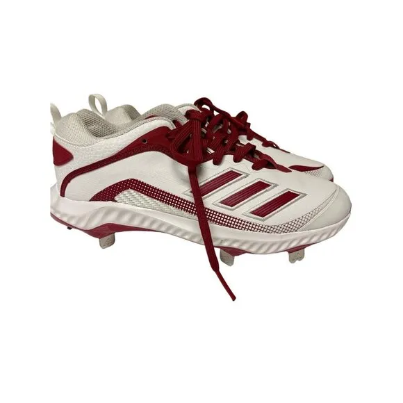 NEW! Adidas ICON Bounce Louisville Cardinals White Red Cleats Shoes Size 7