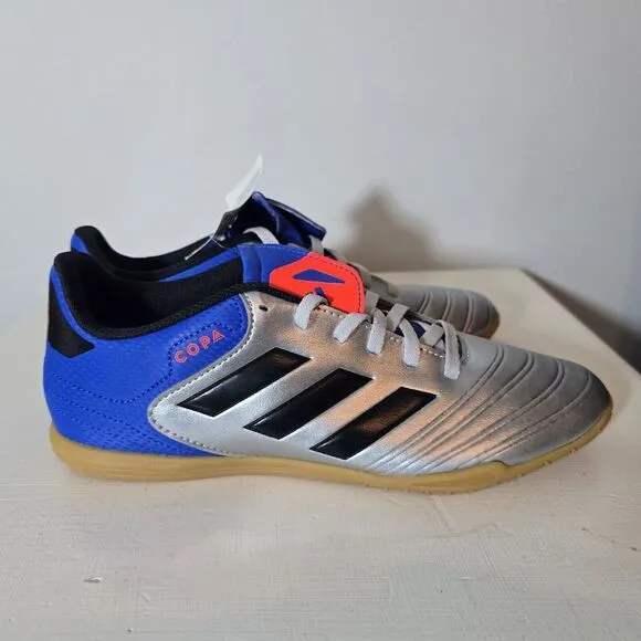 New Adidas Men's Copa Tango 18.4 Indoor Turf Soccer Shoes Silver Metallic Size 7