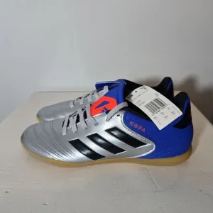New Adidas Men's Copa Tango 18.4 Indoor Turf Soccer Shoes Silver Metallic Size 7