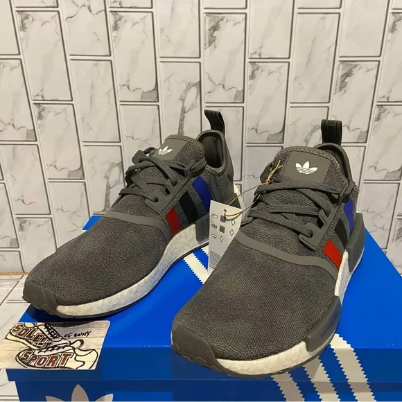 New Adidas NMD R1 Ultra Boost Running Training Gym Shoes Blue Red Grey White 12