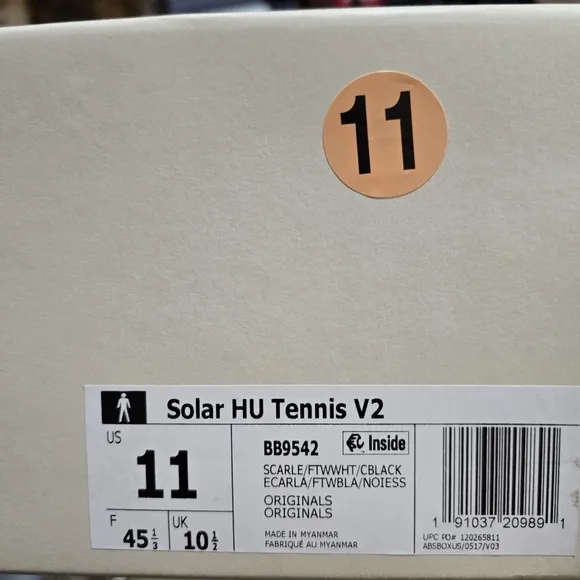 NEW‎ Adidas Pharrell Solar HU Tennis V2 Men's Shoes Red Size 9, 10, 11 BB9542